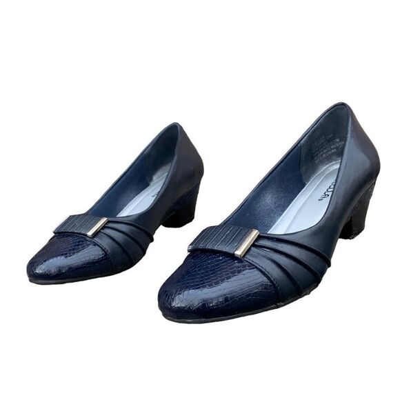 Marbella Megan Black Slip on Pumps Heels Bow Detail Comfort Women’s size 6.5 - Picture 4 of 11